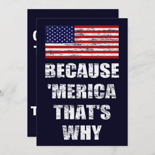 Omdat 'MERICA' dat is waarom patriottische partij Kaart (Voorkant / Achterkant)