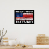 OMDAT 'MERICA DIE WAAROM ONS Vlag Poster (klein) I (Keuken)