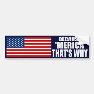 OMDAT 'MERICA' WAAROM Bumpersticker IS