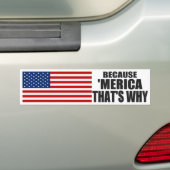 OMDAT 'MERICA' WAAROM Bumpersticker IS (Op auto)