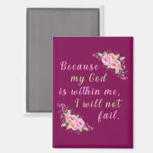 Omdat mijn God in mij is (wijn) Magneet (Voorkant / Achterkant)