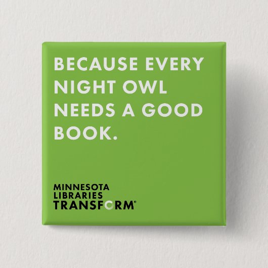 Omdat Owl Green Button (Voorkant)