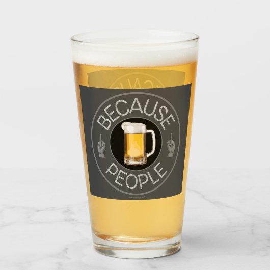 Omdat People (bier) Glass Glas (Voorkant gevuld)
