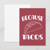 Omdat Tacos Kaart (Voorkant / Achterkant)