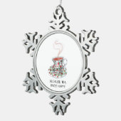 Omdat thee gelukkig slogan vindt,  bekerrozen tin sneeuwvlok ornament (Rechts)