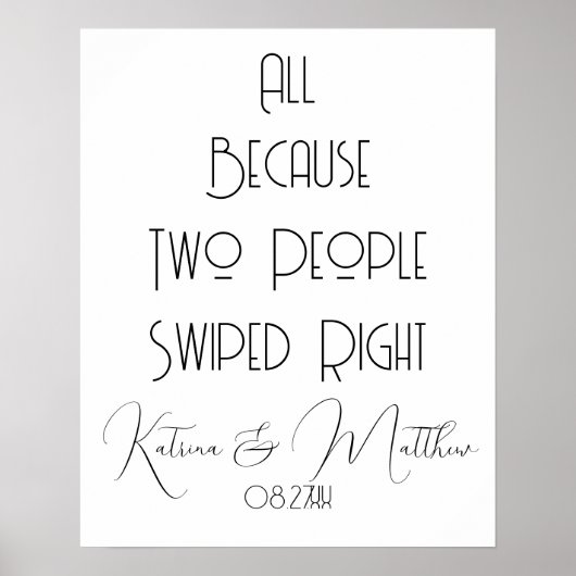 Omdat twee mensen de juiste bruiloft hebben gedraa poster (Voorkant)