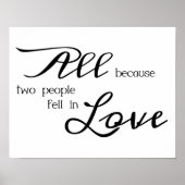 Omdat twee mensen in het Poster van de liefde vall (Voorkant)