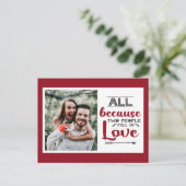 Omdat twee mensen verliefd werden op afbeelding feestdagenkaart (Staand voorkant)