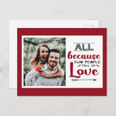 Omdat twee mensen verliefd werden op afbeelding feestdagenkaart (Voorkant / Achterkant)