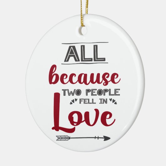 Omdat twee mensen verliefd werden op afbeelding keramisch ornament (Links)