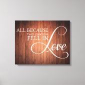 Omdat twee mensen verliefd worden canvas afdruk (Voorkant)