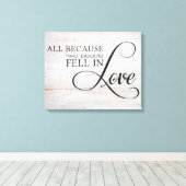 Omdat twee mensen verliefd worden canvas afdruk (Insitu (Houten vloer))