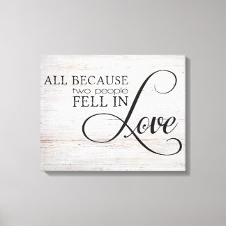 Omdat twee mensen verliefd worden canvas afdruk