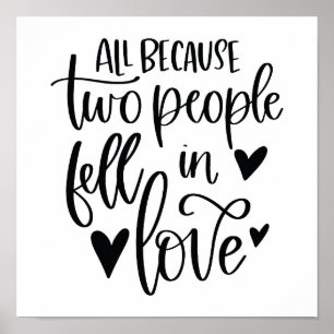 Omdat twee mensen verliefd worden poster