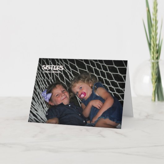 Omdat uw mijn zuster bedankkaart (Voorkant)