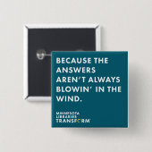 Omdat Wind Blauwgroen Button (Voorkant /achterkant)