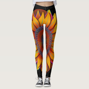 Omdat... zonnebloemen "Trippy Flower"-Teenslippers Leggings