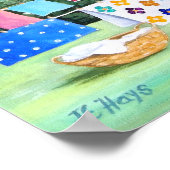 Omegma's waslijn met wasmand Poster (Hoek)