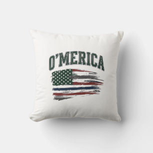 O'Merica Vintage Gedecoreerde Vlag T-Shirt Ontwerp Kussen