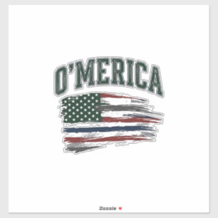 O'Merica Vintage Versleten Vlag Overhemd Ontwerp_1 Sticker