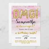 OMG! Birthday Confetti Uitnodiging (Voorkant / Achterkant)