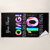 OMG! Dit Kind is nu 10 dubbelcijferige verfdrukkin Strandlaken (Voorkant)