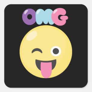 OMG Emoji Vierkante Sticker