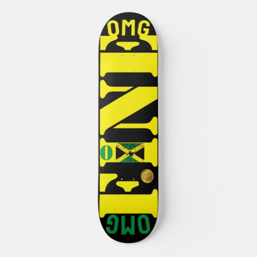 OMG FINE (JAMAICA) 8 1/4 "Skateboard Deck Skateboard (Voorkant)