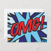 OMG Fun Retro Comic Book Pop Art Briefkaart (Voorkant / Achterkant)