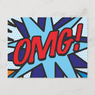 OMG Fun Retro Comic Book Pop Art Briefkaart