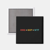 Omg Gop Wtf Vintage Design  Magneet (Voorkant / Achterkant)