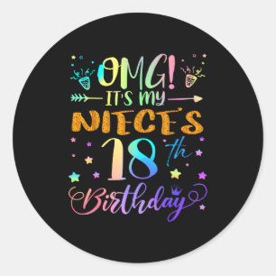 Omg het is de 18e verjaardag van mijn nicht Zoete Ronde Sticker