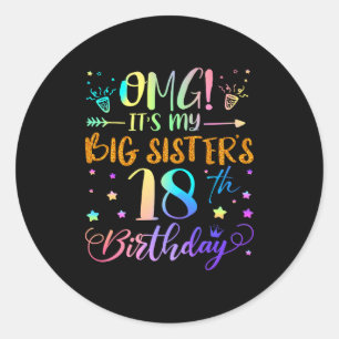 Omg Het Is De 18e Verjaardag Van Mijn Oudere Zus S Ronde Sticker