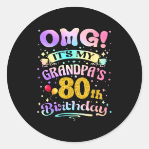 Omg het is de 80ste verjaardag van mijn opa Gefeli Ronde Sticker