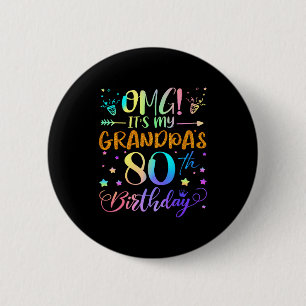 Omg het is de 80ste verjaardag van mijn opa Zoet 8 Ronde Button 5,7 Cm