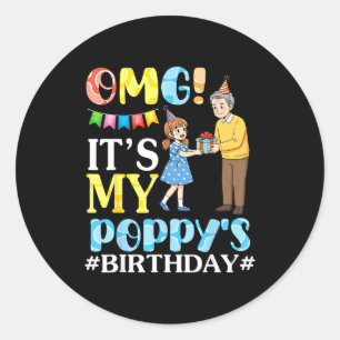Omg het is de verjaardag van mijn Oma Happy opa en Ronde Sticker