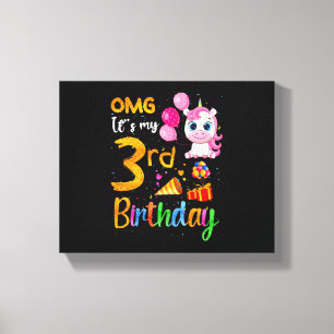 OMG Het is mijn 3e verjaardag 3 jaar oud leuk eenh Canvas Afdruk