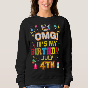 OMG Het is mijn geboortedag 4 juli Vintage 4 Happy Trui