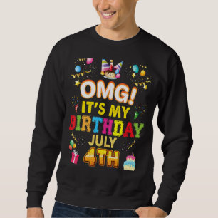 OMG Het is mijn geboortedag 4 juli Vintage 4 Happy Trui