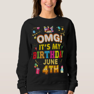 OMG Het is mijn geboortedag 4 juni Vintage 4 Happy Trui
