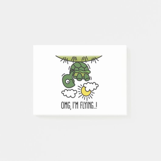 OMG, ik vlieg optimistische cartoon Post-it® Notes (Voorkant)