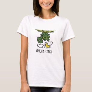 OMG, ik vlieg optimistische cartoon T-shirt