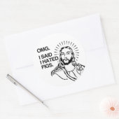 OMG Ik zei dat ik vijgen haatte Ronde Sticker (Envelop)