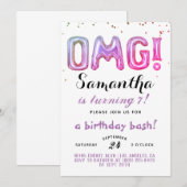 OMG! Invitation Confettis Anniversaire (Devant / Derrière)
