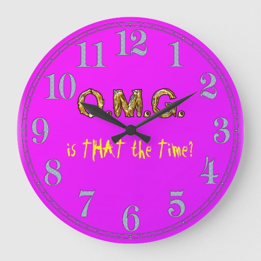 OMG! IS DAT DE TIJD FIJNHEER Arty KOOK Clock Grote Klok (Voorkant)