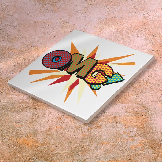 OMG Leuke Kleurrijke Stripboek Pop Art Tegeltje