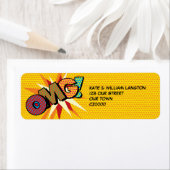 OMG Leuke Retro Stripboek Pop Art Adres Etiket (Insitu)