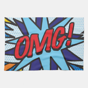 OMG Leuke Retro Stripboek Pop Art Theedoek