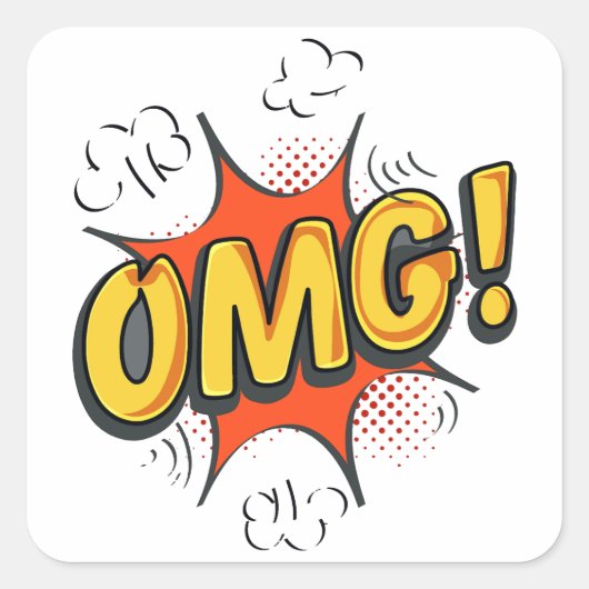 OMG LOGO VIERKANTE STICKER (Voorkant)