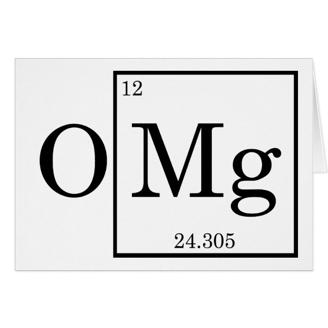 OMG - Magnesium - Mg - periodiek systeem (Voorkant Horizontaal)